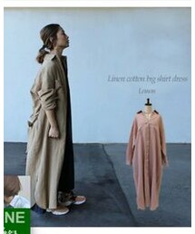 CANDAY | リネンコットンビッグシャツワンピース(シャツワンピース)