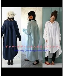 MYUSHA | ギャザーたっぷりロングシャツ

(シャツワンピース)