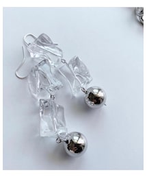 ～handmade～SR | 氷風クリア3連ピアス(ピアス（両耳用）)