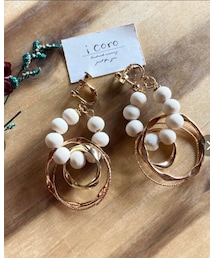 iCoro | wood×ring ♢earring or pierce(ピアス(両耳用))