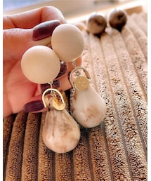 R&A～handmade accessory～ | ♡wood×marble♡(ピアス（両耳用）)