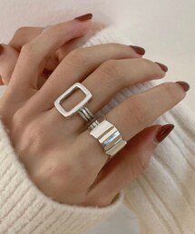 ReDEM | silver925 スクエアモチーフ リング 2タイプ(リング)