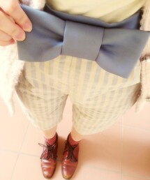 I am I  | 水色×グレーのストライプパンツ。
リボンは取り外し可能！(その他パンツ)