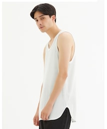 GU | ワッフルロングタンクトップ 00 WHITE(タンクトップ)