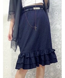 RALPH LAUREN | Vintage Ruffle Skirt in Strip (スカート)