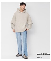 GU | ストレートスリットジーンズ　XL(デニムパンツ)