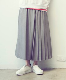 單邊百摺不對稱褲裙(スカート)