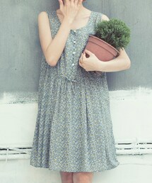 夏日花布飄飄洋裝(ワンピース)