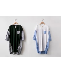 E-WEAR | 【E-WEAR】異材質拼接五線譜袖子洋裝(ワンピース)