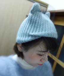 mmts | mmts / 猫耳 チュール ニット帽(ニットキャップ/ビーニー)