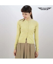 VINTAGE | 古着 黄 マスタード 刺繍 カーディガン 長袖 ニット レディース ヴィンテージ (ttu1510192)(カーディガン/ボレロ)