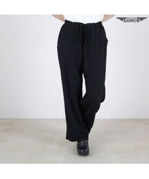 VINTAGE | 古着 黒 無地 ロング丈 パンツ レディース ヴィンテージ (古着屋RAINBOW) (btu1605014)(スラックス)