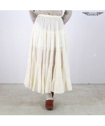 VINTAGE | 古着 ベージュ 生成り 無地 シフォン ロング丈 スカート レディース ヴィンテージ (btu1601143)(スカート)