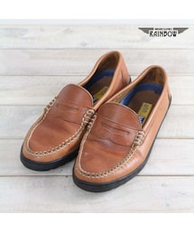 VINTAGE | 古着 茶 ブラウン 無地 レザー ローヒール ローファー シューズ レディース ヴィンテージ (23.5ｃｍ)(keds ケッズ) (古着屋RAINBOW) (stu1506005)(パンプス)