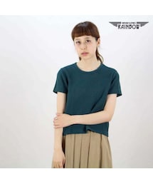 VINTAGE | 古着 緑 カーキ 無地 半袖 Tシャツ トップス レディース ヴィンテージ (古着屋RAINBOW) (ttu1508167)(Tシャツ/カットソー)