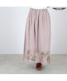 VINTAGE | 古着 ピンク プリント くすみカラー ロング丈 スカート レディース ヴィンテージ (古着屋RAINBOW) (btu1606154)(スカート)