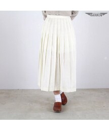 VINTAGE | 古着 生成り ベージュ 無地 ロング丈 スカート レディース ヴィンテージ (古着屋RAINBOW) (btu1602029)(スカート)