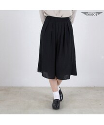 VINTAGE | 古着 黒 無地 ワイド ガウチョ ロング丈 パンツ レディース ヴィンテージ (古着屋RAINBOW) (btu1602120)(スカート)
