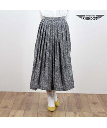 VINTAGE | 古着 グレー 花柄 ロング丈 スカート レディース ヴィンテージ (古着屋RAINBOW) (btu1510061)(スカート)