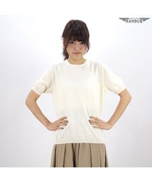 VINTAGE | 古着 生成り ベージュ クリーム色 無地 セーター 半袖 ニット レディース ヴィンテージ (古着屋RAINBOW) (ttu1601033)(ニット/セーター)