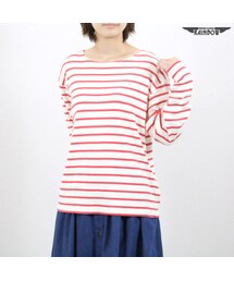 VINTAGE | 古着 白 オフホワイト ボーダー柄 ライト セーター 長袖 ニット レディース ヴィンテージ (L.L.Bean：エルエルビーン) (古着屋RAINBOW) (ttu1609131)(Tシャツ/カットソー)