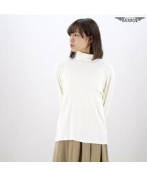 VINTAGE | 古着 白 オフホワイト 無地 タートルネック Tシャツ 長袖 トップス レディース ヴィンテージ (古着屋RAINBOW) (ttu1601094)(Tシャツ/カットソー)