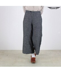 VINTAGE | 古着 グレー 無地 リネン ロング丈 パンツ レディース ヴィンテージ (古着屋RAINBOW) (btu1603024)(その他パンツ)