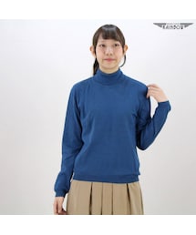 VINTAGE | 古着 青 無地 タートルネック セーター 長袖 ニット レディース ヴィンテージ (古着屋RAINBOW) (ttu1601390)(ニット/セーター)