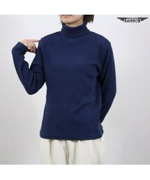 VINTAGE | 古着 紺 ネイビー 無地 タートルネック セーター 長袖 ニット レディース ヴィンテージ (古着屋RAINBOW) (ttu1609352)(ニット/セーター)