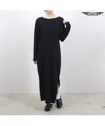 VINTAGE | 古着 黒 無地 長袖 ロング丈 ワンピース レディース ヴィンテージ (古着屋RAINBOW) (otu1609033)(ワンピース)