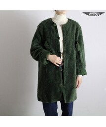 VINTAGE | 古着 緑 カーキ 無地 リバーシブル ボア ライナー コート 長袖 アウター レディース ヴィンテージ (古着屋RAINBOW) (ttu1610354)(ミリタリージャケット)