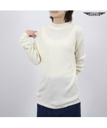 VINTAGE | 古着 生成り ベージュ クリーム色 無地 シルク ハイネック セーター 長袖 ニット レディース ヴィンテージ (古着屋RAINBOW) (ttu1609415)(ニット/セーター)