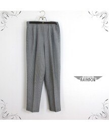 古着 モノトーンカラーの千鳥格子柄パンツ レディース ヴィンテージ (古着屋RAINBOW) (bau1403813)(スラックス)