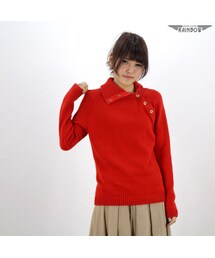 古着 赤 無地 タートルネック セーター 長袖 ニット レディース ヴィンテージ (RALPH LAUREN ラルフローレン) (古着屋RAINBOW) (ttu1512692)(ニット/セーター)