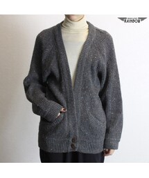 古着 グレー 無地 ロング丈 カーディガン 長袖 ニット レディース ヴィンテージ (古着屋RAINBOW) (ttu1711292)(カーディガン/ボレロ)
