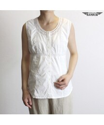 古着 白 無地 コットン レース ノースリーブ シャツ ブラウス レディース ヴィンテージ (古着屋RAINBOW 通販) (ttu1706260)(タンクトップ)