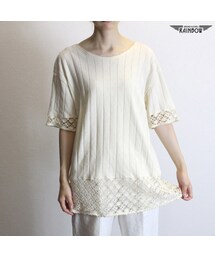 古着 生成り ベージュ 無地 プルオーバー 半袖 トップス レディース ヴィンテージ (古着屋RAINBOW 通販) (ttu1706063)(その他トップス)