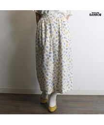 古着 白 アイボリー パステル プリント レーヨン ロング丈 タイト スカート レディース ヴィンテージ (古着屋RAINBOW 通販) (btu1806032)(スカート)