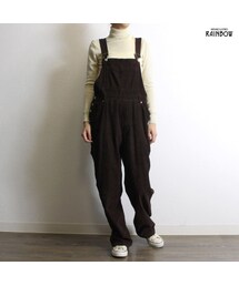 古着 茶 ダーク 無地 コーデュロイ キャミソール ロング丈 ワンピース オーバーオール レディース ヴィンテージ (古着屋RAINBOW 通販) (otu1809163)(サロペット/オーバーオール)