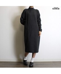 アメリカ古着 グレー ダーク 無地 ニット ハイネック 長袖 ロング丈 ワンピース レディース レトロ ヴィンテージ (古着屋RAINBOW 通販) (otu1810078)(ワンピース)