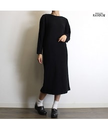  NextPrev 拡大 アメリカ 黒 無地 ニット 長袖 ロング丈 ワンピース レディース レトロ ヴィンテージ (古着屋RAINBOW 通販) (otu1810086)(ワンピース)