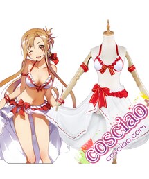 ソードアートオンライン アスナ 水着 コスプレ衣装 SAO 結城明日奈 パレオ(水着)