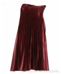 ZARA | zara メタリックプリーツスカート/ボルドー(スカート)