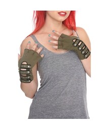 TRIPP nyc | オリーブ アーミー ミリタリー ストラップ 指なしグローブ(手袋)