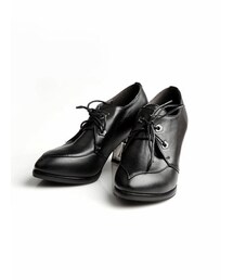 no brand | ゴスロリ系 厚底パンプス  クロス靴底 - つや消し黒  (パンプス)