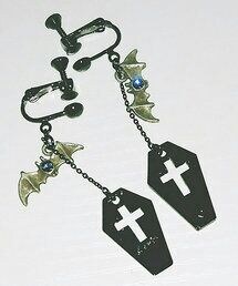 tearsheaven | 蝙蝠&十字架の棺 イヤリング(イヤリング)