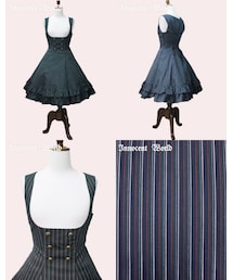 Innocent World | レジメンタルコルセットジャンパースカート Navy×Green(ワンピース)