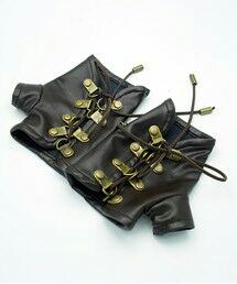 Mr.Yi‘s Steamland | 蒸汽朋克咖色半指皮革手套(手袋)