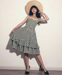 Kuma The Lamb | KTL涅里斯河 安晨之美 格子吊带裙(ワンピース)