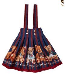 BacioBouquet | 榛果可可花束 2019泰迪LoveBear 条纹SK 背带裙(スカート)